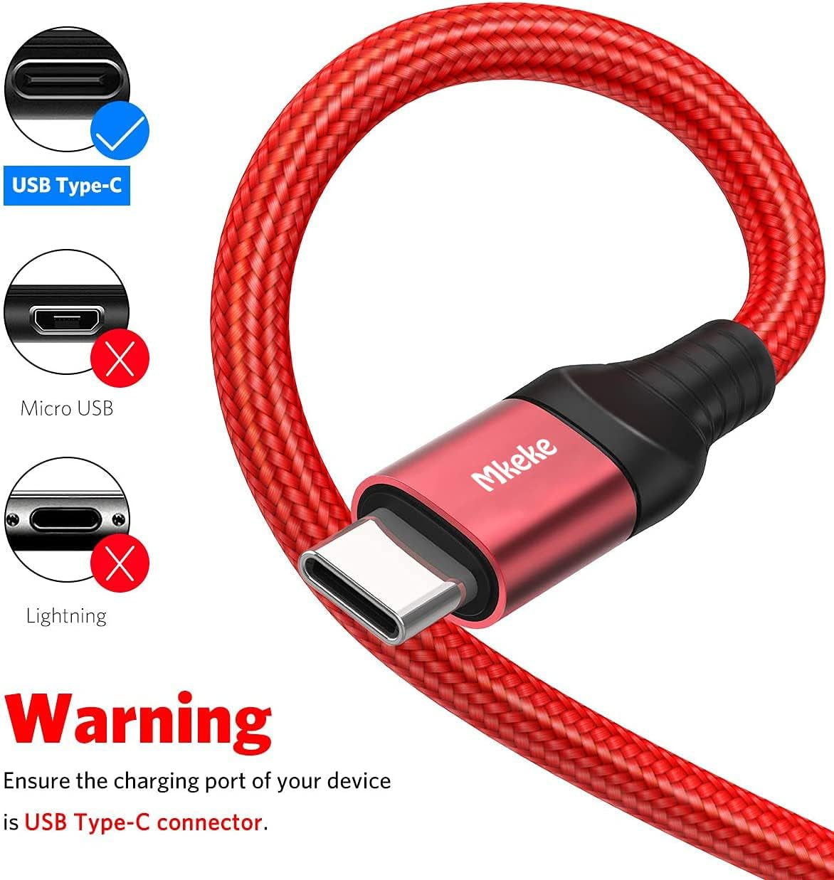 3 Pack 5.9Ft USB 2.0 Male-To-Male Data Sync & Fast Charge Cable for Smartphones, Laptops, Tablets